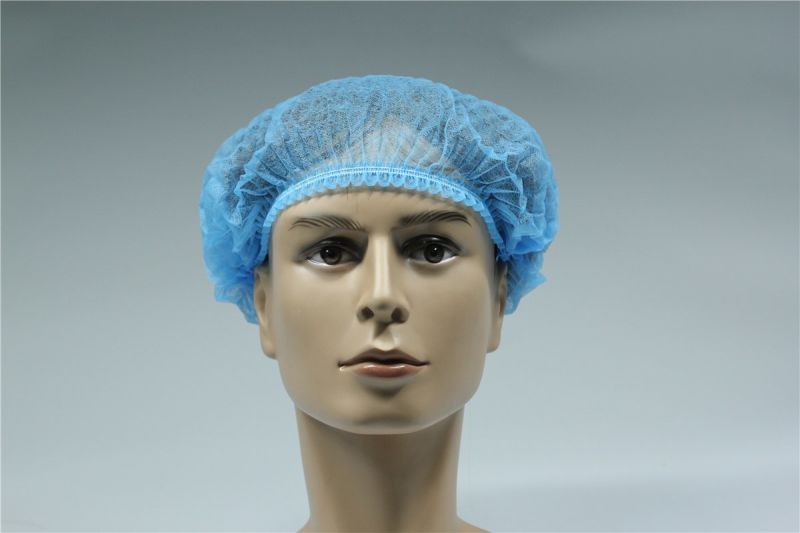 Blue Medical Nurse Cover Cap Blue Hat Non-Woven Disposable Surgical Cap