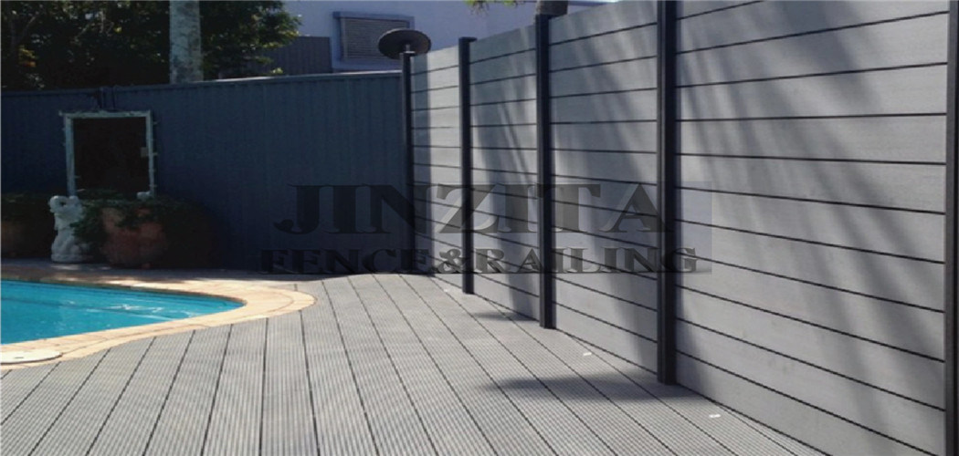 Aluminum Post Water-Proof Wood Plastic Composite Fence WPC Fencing