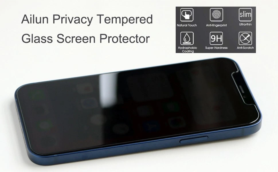 Zhwei Privacy Screen Protector Compatible for iPhone 12 Mini 5.4 Inch Anti Spy Tempered Glass