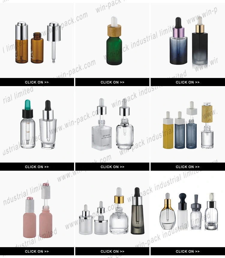 Transparent Round Shape Glass Bottle Grey Color Dark Grey Color Amber Color Dropper Bostor Bottle 0.5oz 1oz 2oz 4oz