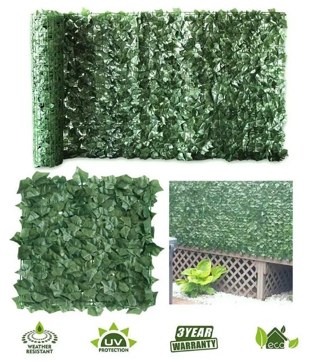 Artificial Hedges Faux IVY Leaves Fence for Garden Decor