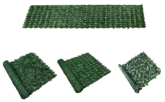 Cheap Plastic Artificial Palm Trees Leaves Hedge Plants Wall Mat Greenery Artificial Fence