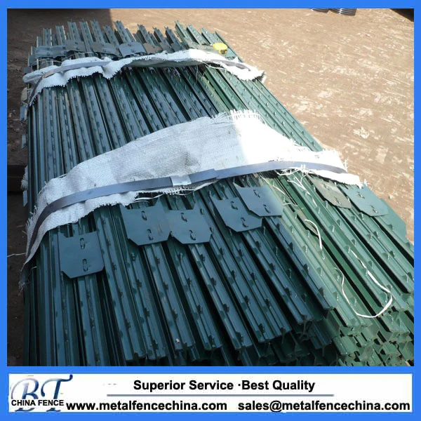 Painted Green and Galvanized Fram Fence T Posts