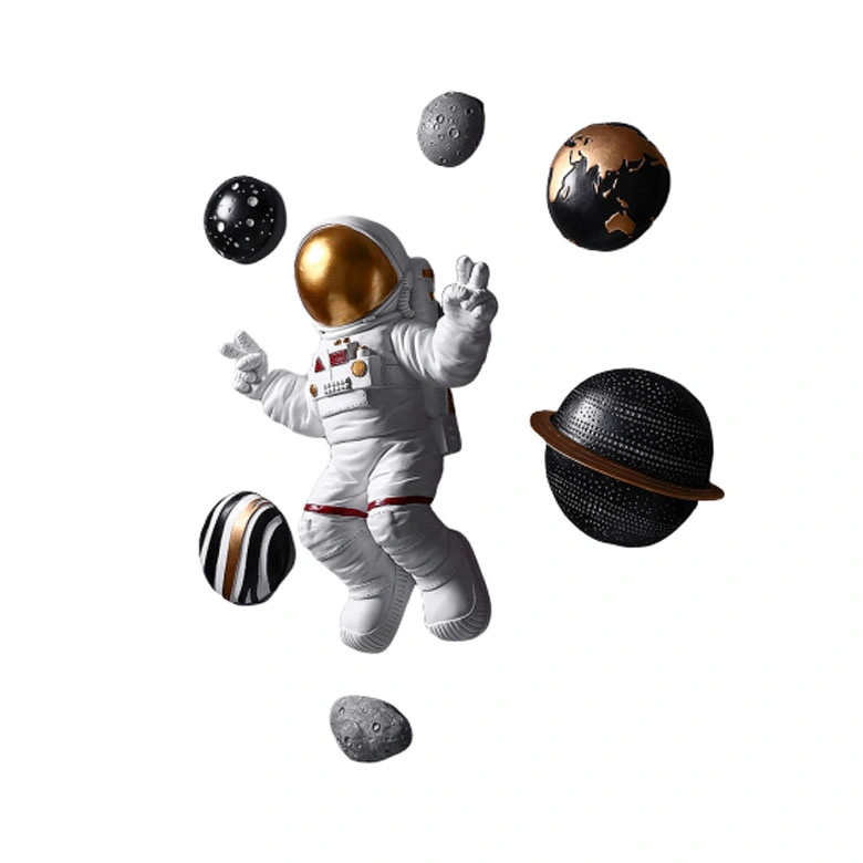 Modern Spaceman Statue Wall Sculpture Creative Resin Astronaut Model Figurine Hanging Wall Decor for Home Office