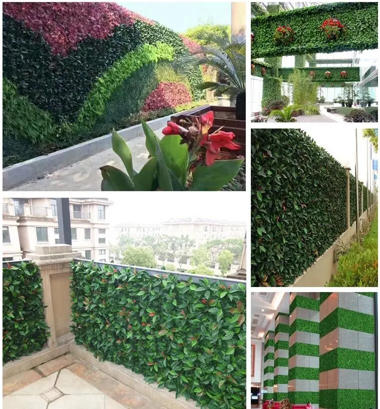 Customizable Wall Decoration Plastic Artificial Leaf Garden Fence