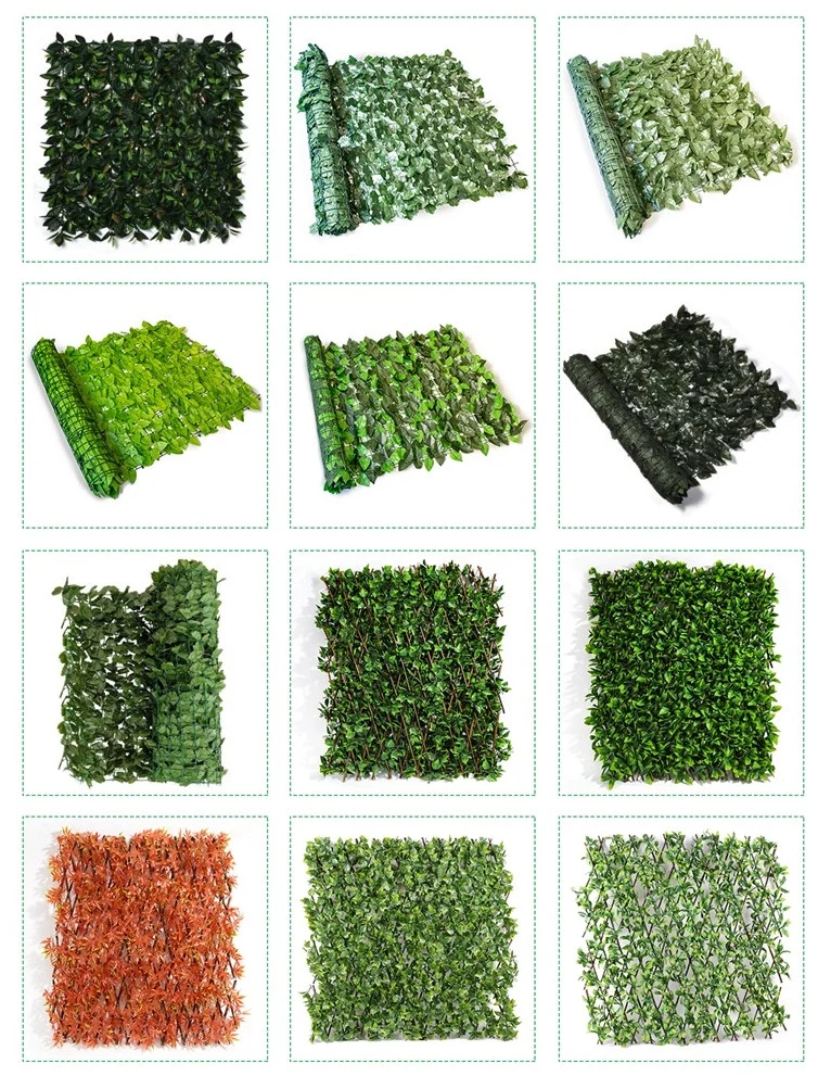 Artificial Plants Source Factory Supply Artificial Fence Maple Leaf Expandable Fence Garden Balcony Decorative Green Wall