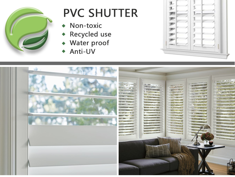 Decorative PVC Shutters, High Performance Window Shutters, PVC Plantation Window Shutters