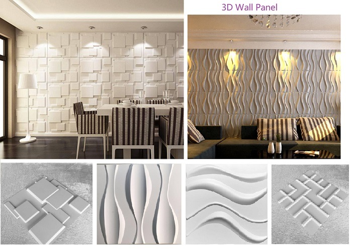 Rich Color Decoration Interior Panel Decorativo Pared PVC 3D Wall Panels for Wall Decoration