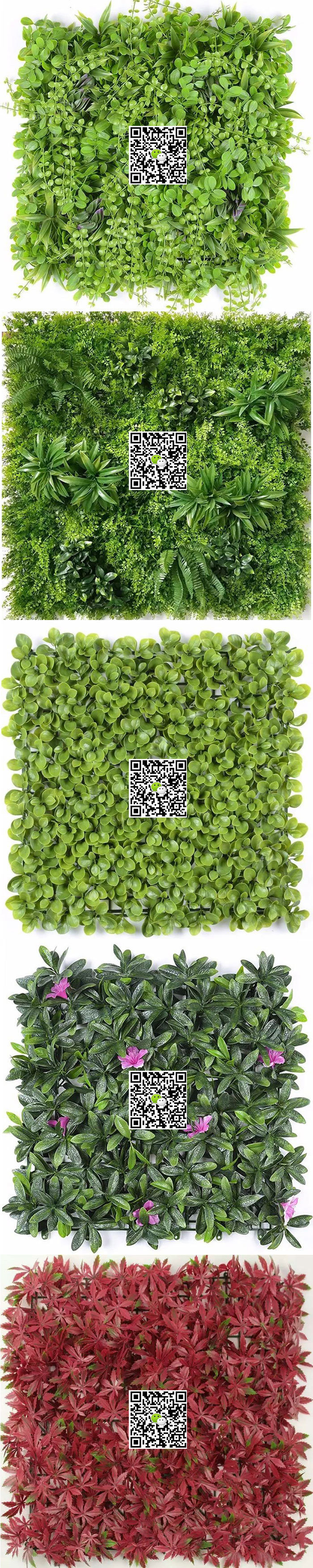 Plastic Artificial Green Plant Foliage Leaf Hedge Privacy Garden Fence Vertical Wall