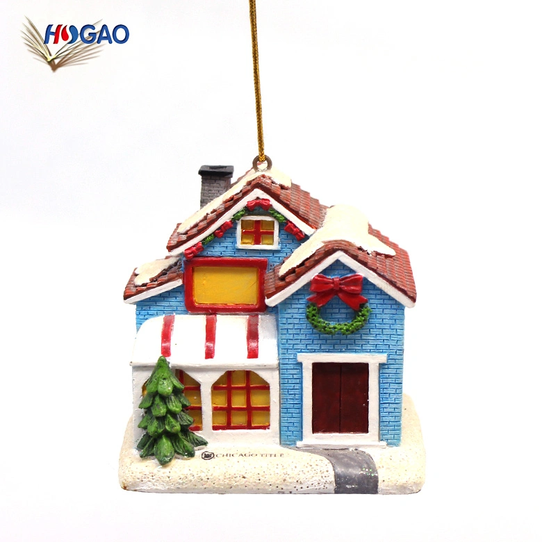 Novelty Indoor Hanging Decor Resin Christmas House Hanging Ornaments