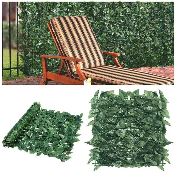 Lvy Leaf Plant Wall Covering Fence Artificial Green Wall Plastic Garden Fence