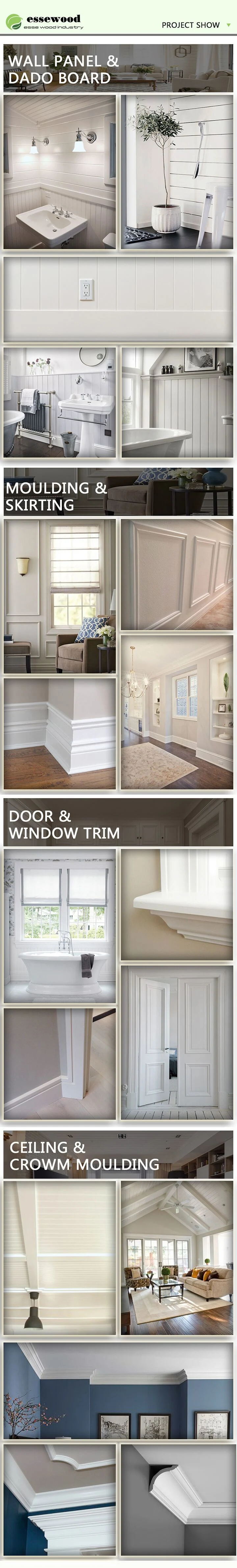 House Exterior Primed Wood Trim Interior and Exterior Decoration by MDF Moulding