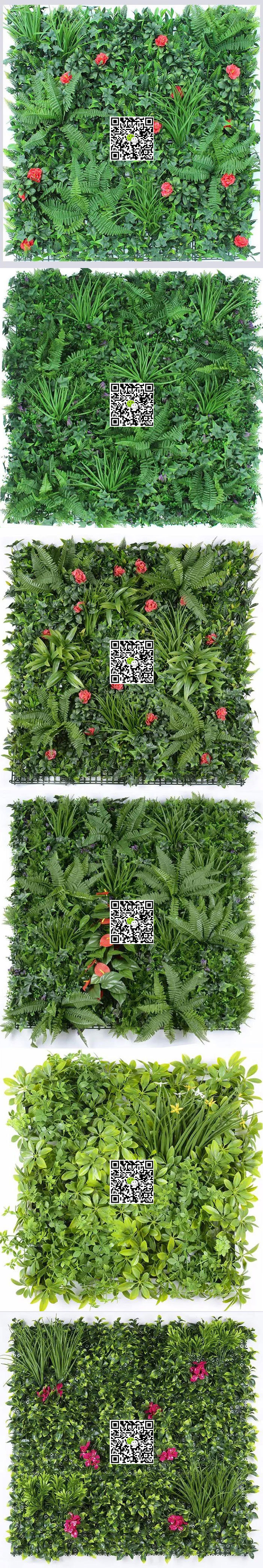 Plastic Artificial Green Plant Foliage Leaf Hedge Privacy Garden Fence Vertical Wall