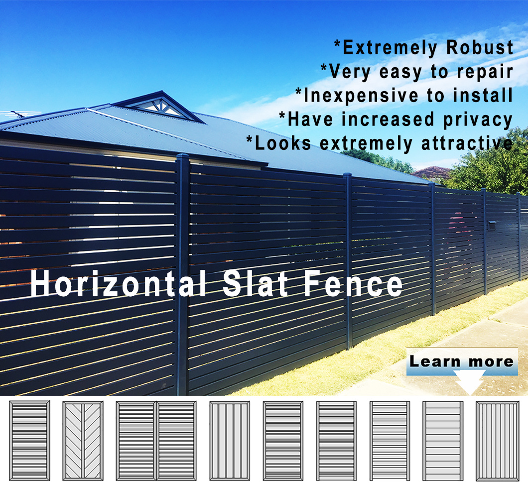 Factory Manufacture Customized Aluminum Whole Privacy Horizontal Slat Fence/ Garden Fence/Gates Fence, Security Fence.