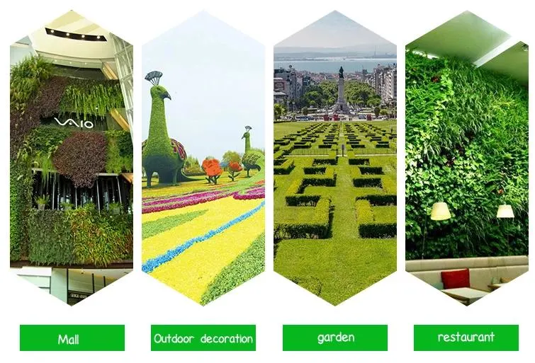 Green Artificial Plant Leaves Grass Fence for Fence Wall Decoration