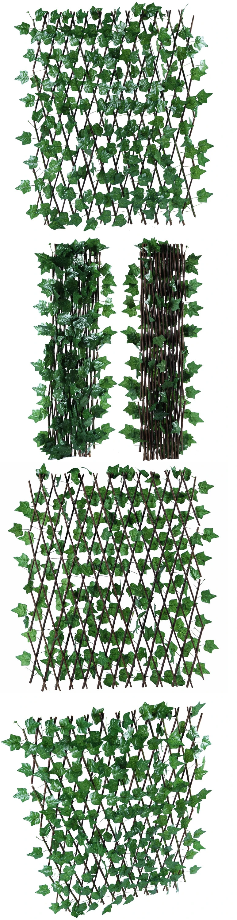 Artificial Decoration Willow Safety Leaf Plastic Fence Outdoor Expandable Leave Fence