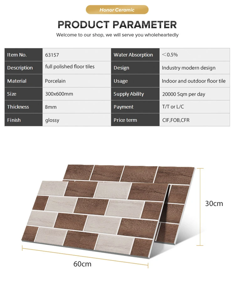30*60cm Brown Mosaic Wall and Decor Tiles for Exterior Room