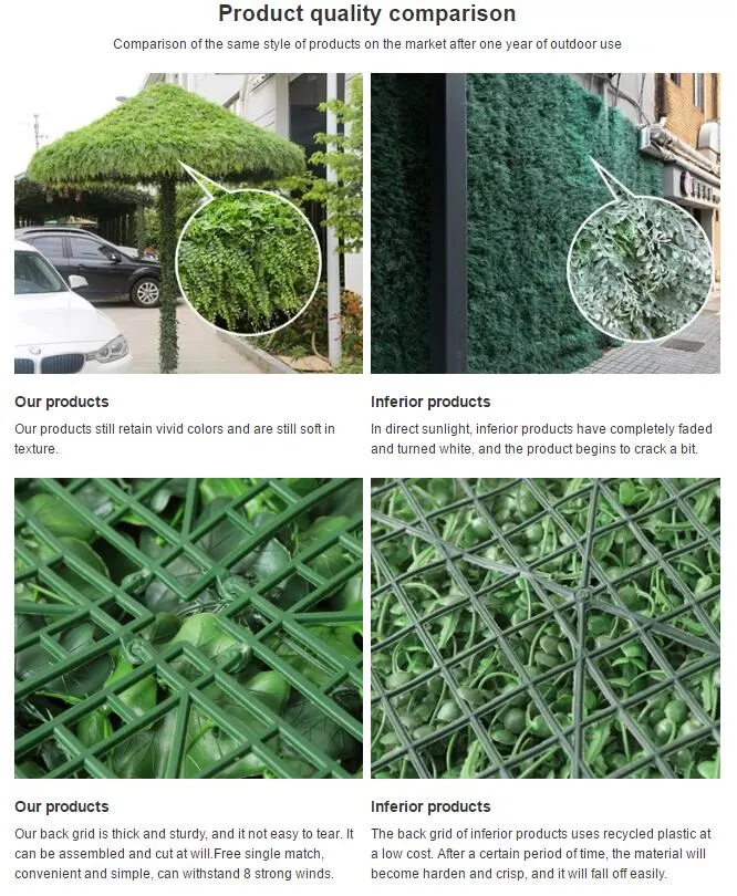 Customizable Wall Decoration Plastic Artificial Leaf Garden Fence