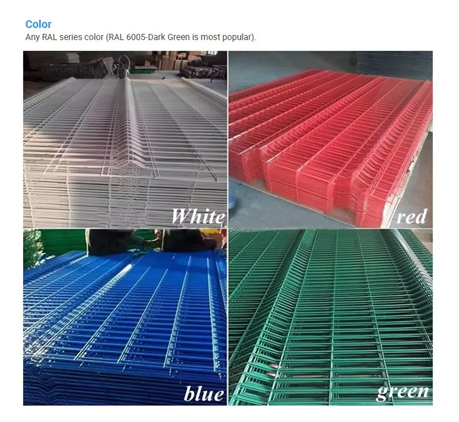 Black Welded Wire Fence Mesh Panel Farm Wire Mesh Fence Double Wire Fence