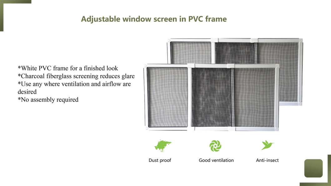 PVC Adjustable Window Screen PVC Insect Window Screen