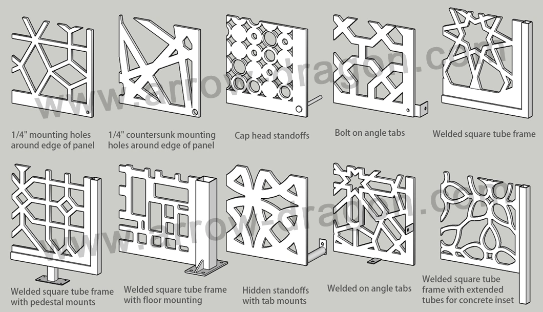 Laser Cut Metallic Paint Aluminum Decorative Carved Panel for Privacy Screen