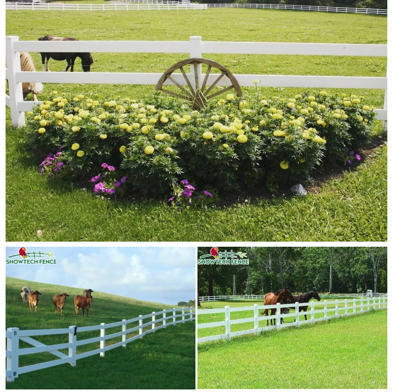 Durable PVC Horse Fence/Paddock Fence/White Fence Post and Fence Rail