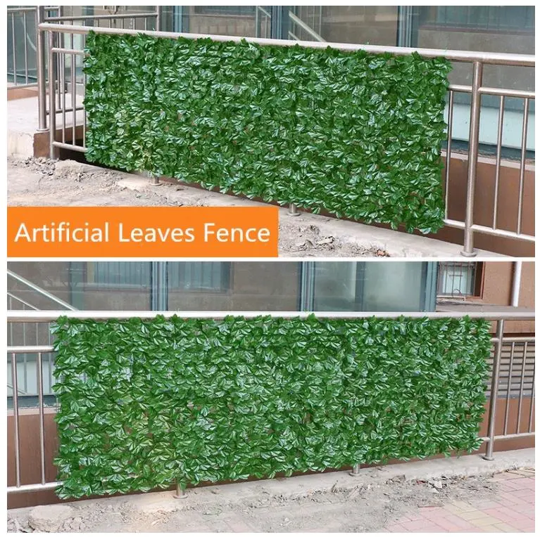 PVC Green Artificial Leaf Fence Hedge Fence