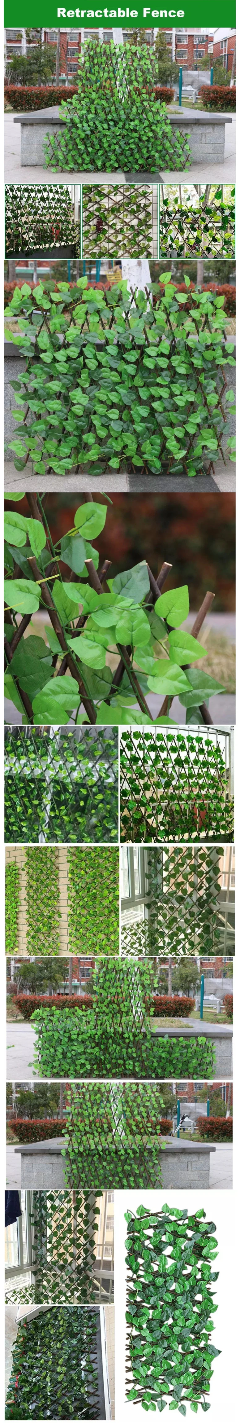 OEM Outdoor Plastic PVC Expandable Privacy Trellis Fence Artificial IVY Willow Gardenia Bougainvillea Flower Leaf Leave