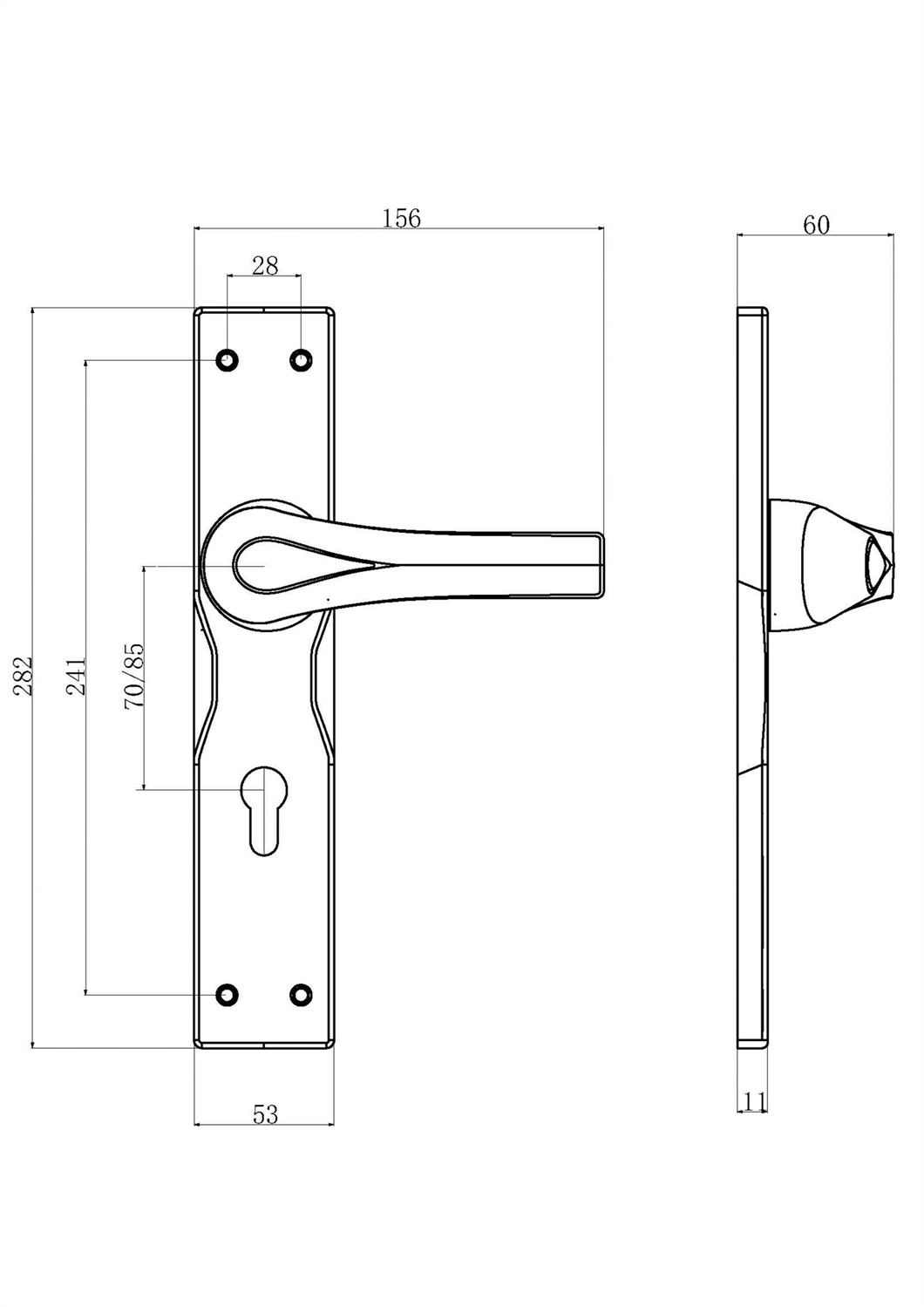 Poland Door Usage Rosette Enter Dummy Door Handle in Side Latest Model Door Lock