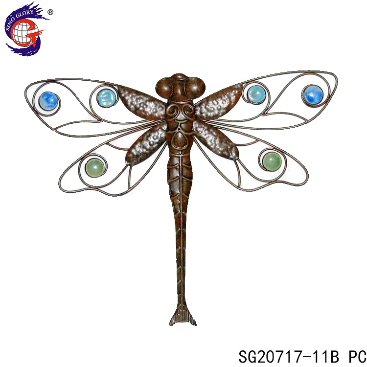Custom Wall Art Hand Painted Metal Dragonfly Wall Hanging Decor for Home Living Room Entrance Decoration