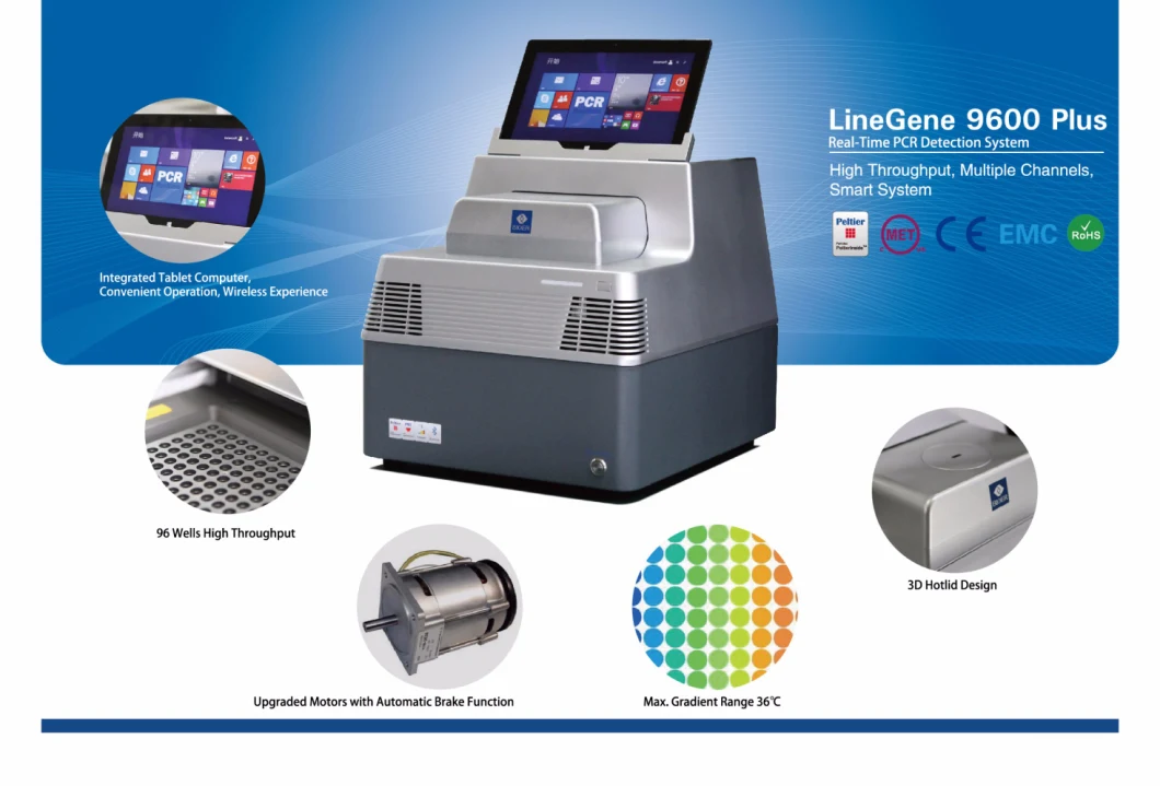 Clinical Chemistry Analyzer Test PCR Termociclador Precio Digital Rt PCR Machine Real-Time PCR Detective System (FQD-96A)