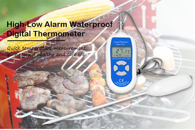 -50 to 300c Laboratory Long Stem Digital Thermometer with High Accuracy for Food Industry