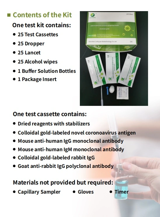 Antibody Test Method Detect Test 19 Igg-Igm Rapid Test Kit