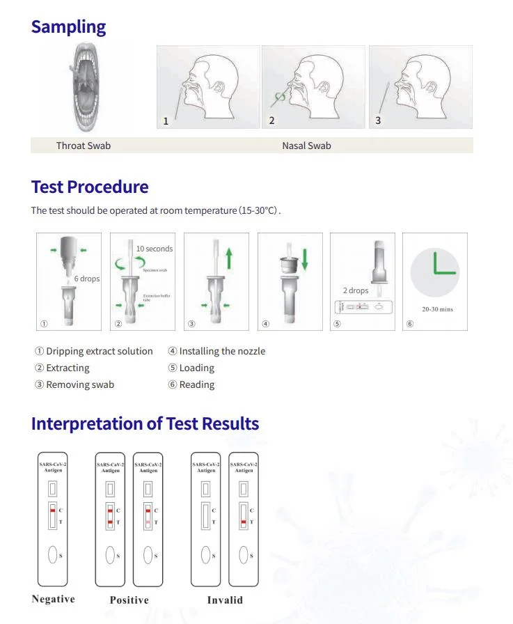 CAS-Envision Rapid Antigen Test Drop Test Kits Fast Reaction Rapid Diagnostic Kit One Step Cassette Test Kit