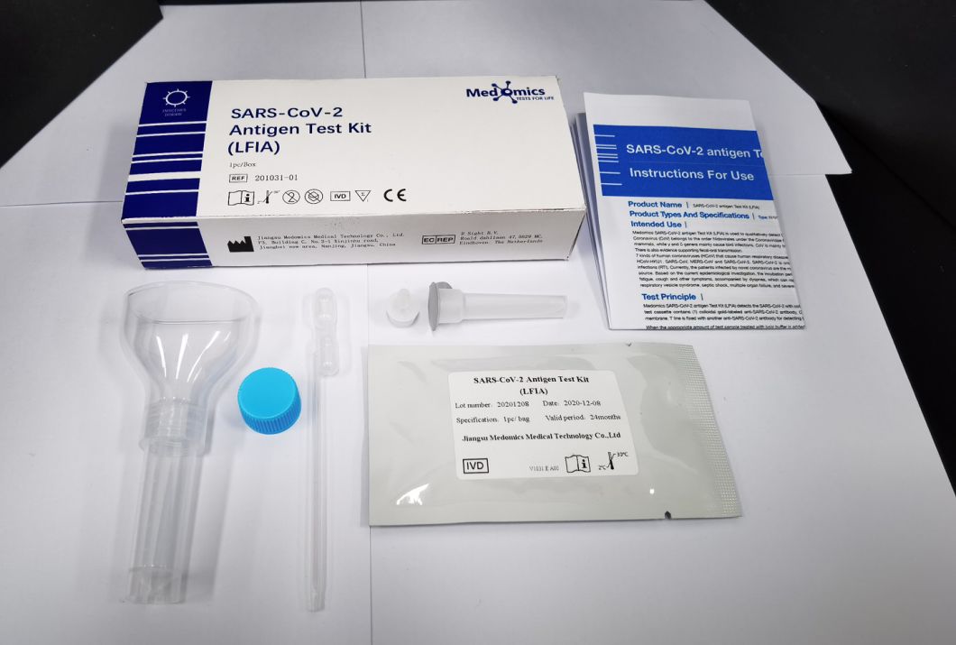 Medomics CE Marked Novel C-O-R-O-N-a Virus Rapid Antigen Detection Test Kit (1 box)