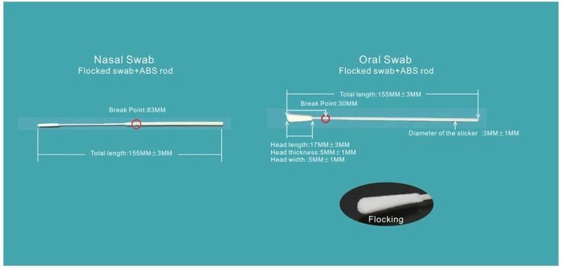 Easy-Break Oral Nasal Swab with Vtm Virus Transport Media Tube