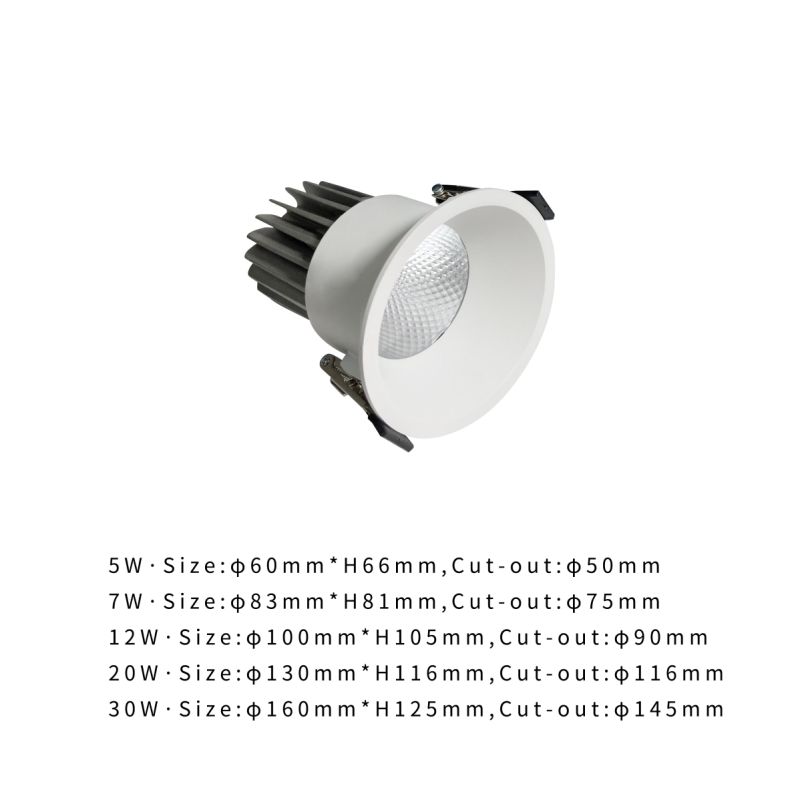 How Bright COB Down Light Aluminum Modern LED Recessed Downlight Anti Glare Spotlight