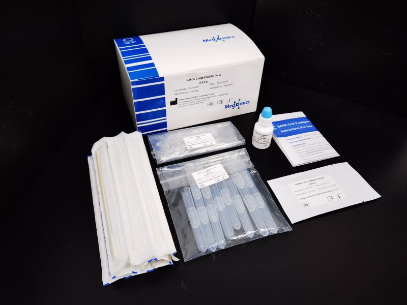 Medomics S-R-S-C-O-V-N-2 & Flu a/B Virus Antigen Combo Rapid Detection Test Kit