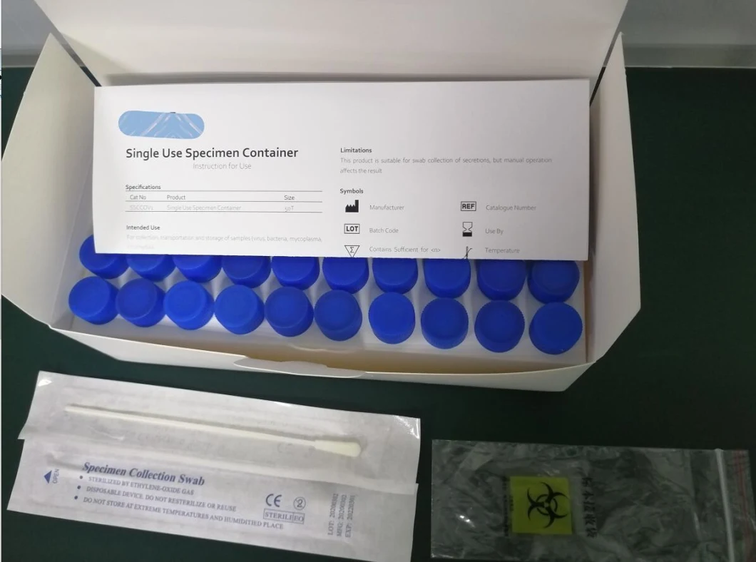 Samples Collection Test Kit Disposable Sampling Tube and Flock Swab Oral Nasal Swabs Test
