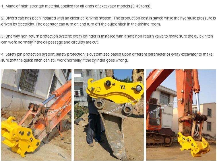 Hydraulic Quick Hitch Excavator Quick Coupler for Connecting Bucket