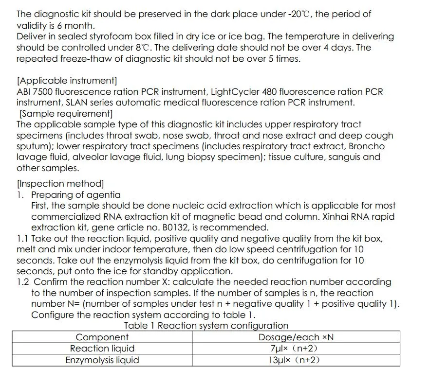 Test Kit Nucleic Acid Rapid Detection Kit for Test Kits PCR PCR Test Kits