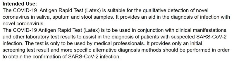 Antigen Rapid Test Latex, Antigen Test Kit CE