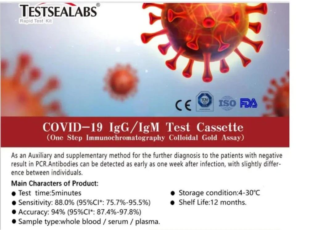 Ce Marked Cov Rapid Test Kits Igm/Igg Antibody One Step Test 