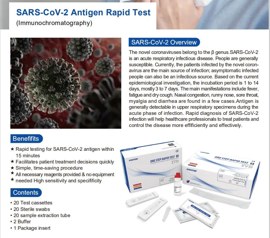 PCR Test Kit Antigen Saliva Rapid Test and Antibody Influenza a+B Combo Rapid Test Device