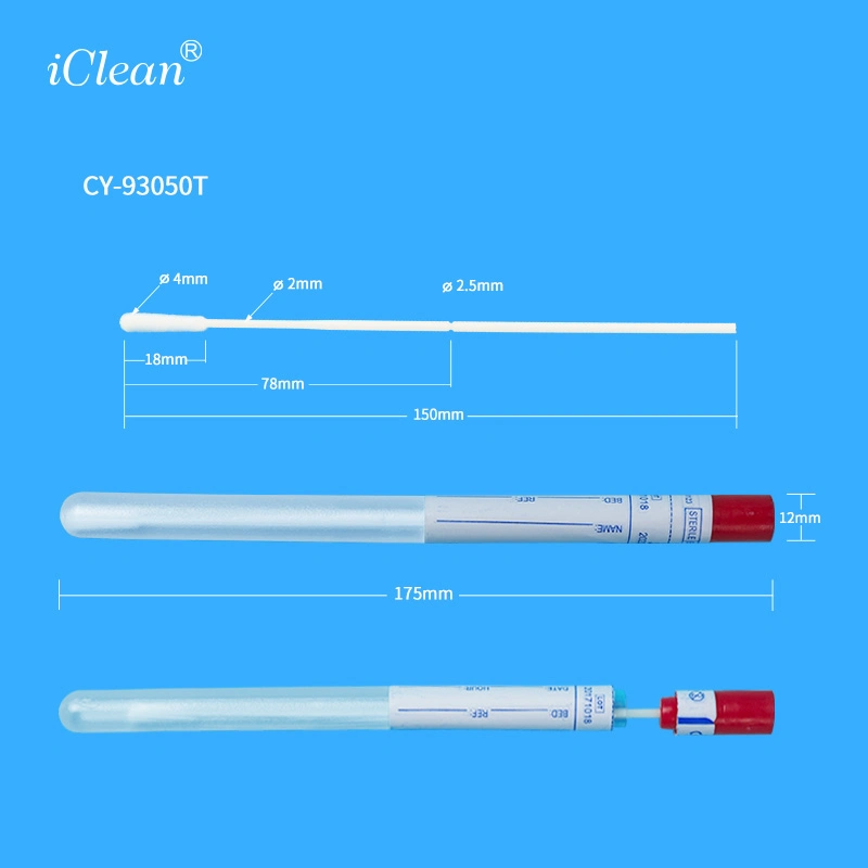 Iclean Oral Test Sampling Swab Stick, Sterile Medical Sample Collection Transport Swab Tube Nylon Flocked Swab
