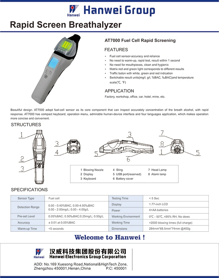 High-Precision Law Enforcement Police-Grade Breathalyzer with Quick Results