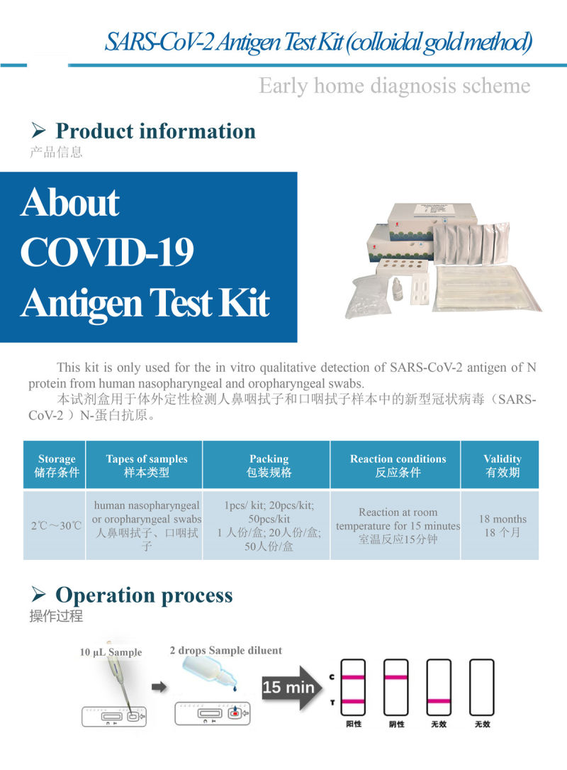 2020 New Virus-19 Antigen Rapid Test Kit Antibody Test Kit