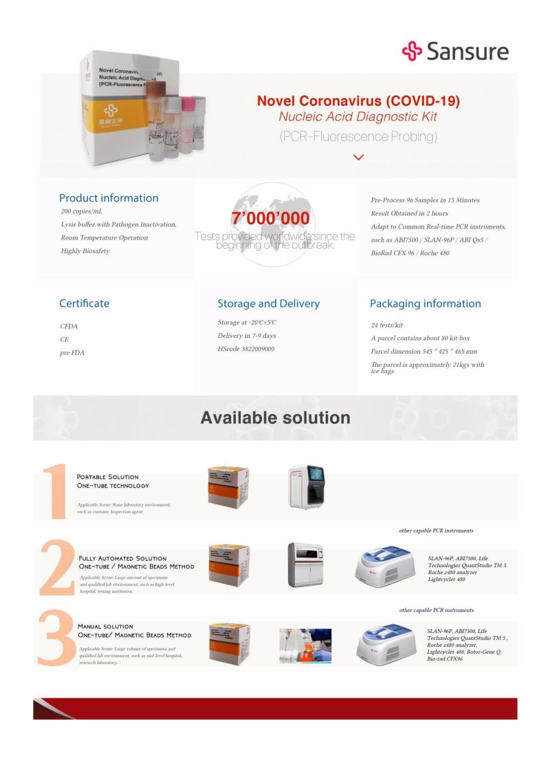 Effectively Diagnosis Rapid Test PCR Test Kit with Eua