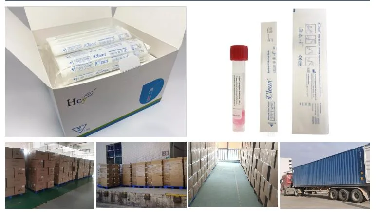 Iclean Oral Test Sampling Swab Stick, Sterile Medical Sample Collection Transport Swab Tube Nylon Flocked Swab