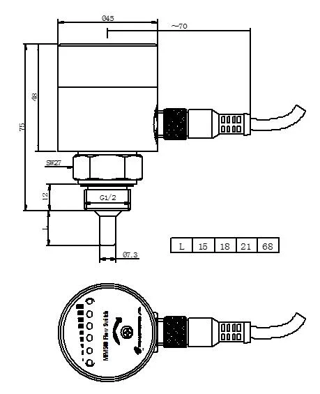 Accurate Relay PNP NPN Smart Intelligent Stainless Steel Flow Switch with Optional Output Signal MFM500